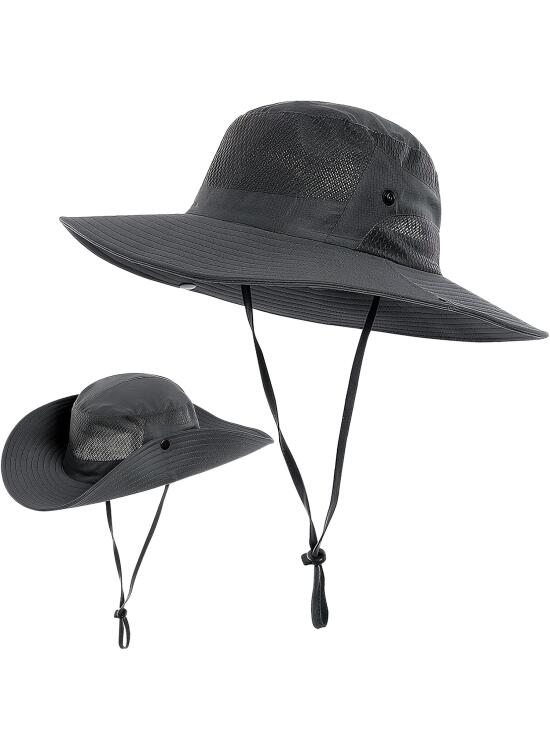 Sombreros de Sol para Hombre y Mujer, Sombrero de Pesca Protección UV Plegable, Sombrero de Verano de ala Ancha para Senderismo Playa