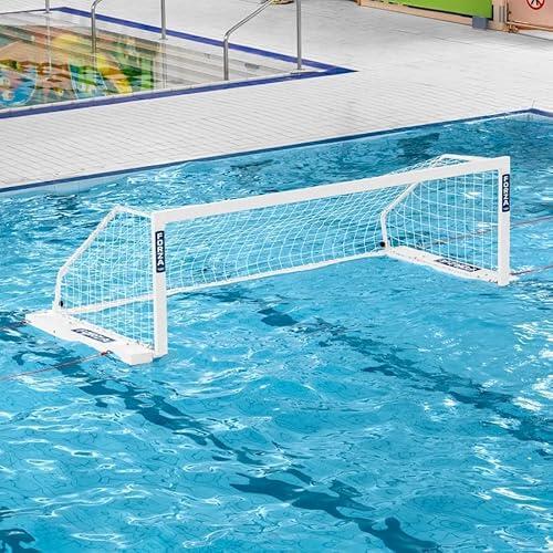 FORZA Portería de Waterpolo Flotante Plegable | Portería Profesional de Aluminio – Estructura Resistente y Red de HDPE – Plegable para Almacenamiento y Transporte (Individual)