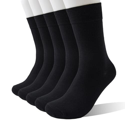 Wamicu Calcetines Hombre Algodón 5 Pares - Finos Vestir Suaves, Transpirables, Cómodos y Duraderos - Uso Multiestación, Talla 43-46
