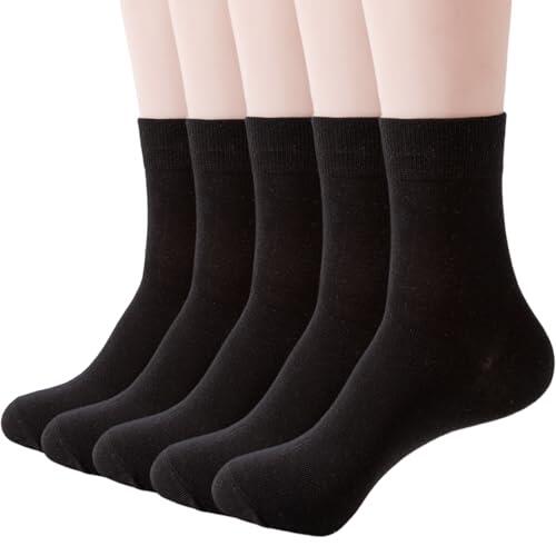 Wamicu Calcetines Mujer Algodón 5 Pares - Finos Suaves, Transpirables, Cómodos y Duraderos - Uso Multiestación, Talla 35-38