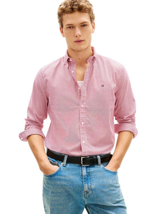 Tommy Hilfiger Core Flex Pop Classic STP Shirt Mw0mw41403 Camisa L/S Hombre (Pack de 1)