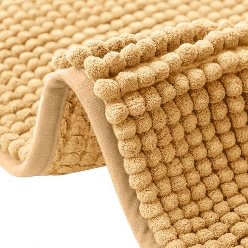 flintronic Alfombra Baño Antideslizante, Alfombra Baños Microfibra de Chenille, Alfombras de baño Lavable a Máquina, Suave y Cómoda, Agua Súper Absorbente, para Bañera,Ducha y Baño (Camello 40 * 60CM