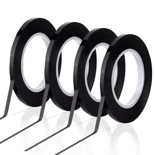 SIYUPU 4 cintas negras para cuadrícula de pizarra, cinta negra fina, cintas de pizarra blanca, cinta negra fina autoadhesiva para oficina, gráfico escolar, cuadrícula gráfica y marcado