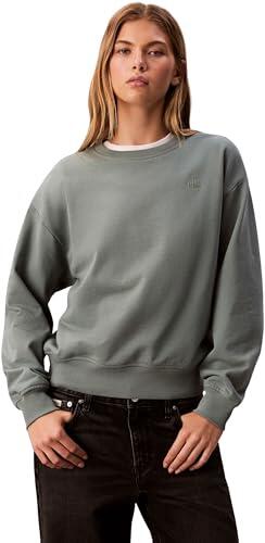 Calvin Klein LS Archive Logo FRANCÉS Terry RLX LV047B236G Sudaderas para Mujer, Color Gris (Verde otoño), L, Gris (Verde otoño), L