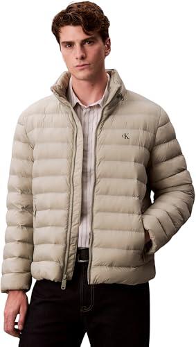 Calvin Klein LS NYLON LT WT HOODED FZ PUFFER LV04RC511G - Chaquetas para hombre, color caqui (niebla del bosque), talla M, Caqui (niebla del bosque), M