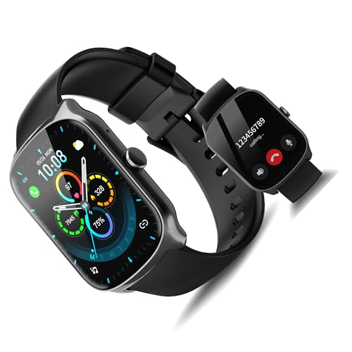 STECEi Reloj Inteligente Hombre Mujer, 1.85" HD Pantalla Curva Smartwatch con Llamadas Bluetooth, Monitor de Ritmo Cardíaco, Pulsera Actividad 110+ Modos Deportivos, Impermeable IP68, Tinta Negro