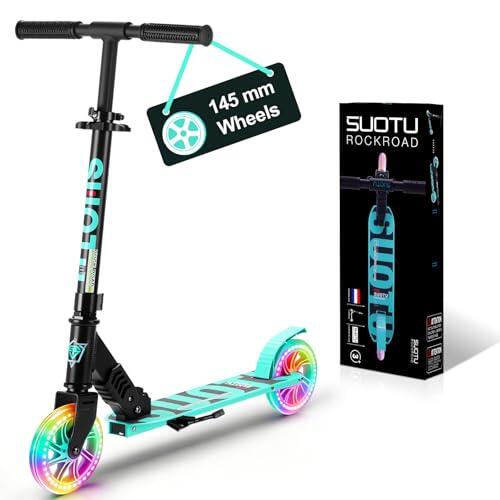 SUOTU Patinete Niño, 145 mm Ruedas, Scooter con Luces para Niños 3-12 Años