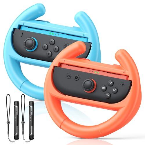 FYOUNG Agarre para volante para mandos Nintendo Switch 2, accesorios ergonómicos de carreras para Joycon 2, paquete de 2 empuñaduras para Mario Kart 8 Deluxe Switch Games