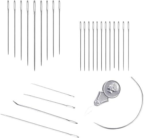 PARENCE.- Set de 26 Agujas de Coser - Diferentes agujas para todos tus proyectos: Punto de Cruz, Costura Clásica, Tapiz y más, Plata