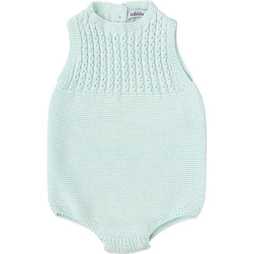 BABIDU Punto Modelo Recuerdo, Pelele Sin Mangas con Tejido Trenzado en el Pecho, salmón, 1 Meses Unisex bebé