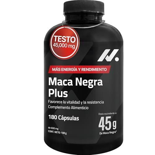 Maca Negra Alta Dosis – 45.000 mg Equivalente (Extracto 100:1) con Zinc, Calcio, Vitamina B6, L-Arginina y Taurina – 180 Cápsulas Veganas de Maca – Sin Cafeína, Sin Gluten ni Lactosa, Vegano – Nyvos