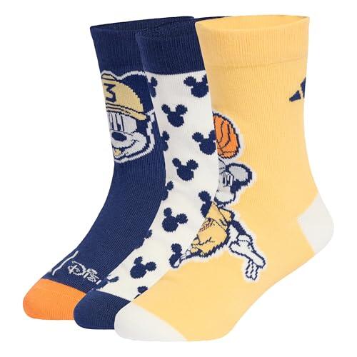 adidas Unisex - Bambini e ragazzi DISNEY MICKEY MOUSE SOCKS, dark blue/off white/Semi Ice Tangerine, 3-4 Years