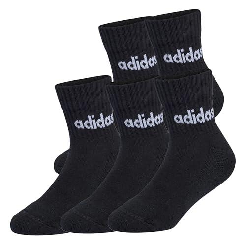 adidas Unisex niños Linear Kids Ankle Socks 5Pp, black/black/black/black, 3-4 Years