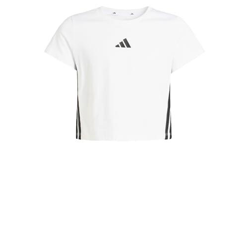 adidas Bambine e Ragazze Essentials Logo T-Shirt, White/Black, 9-10 Years