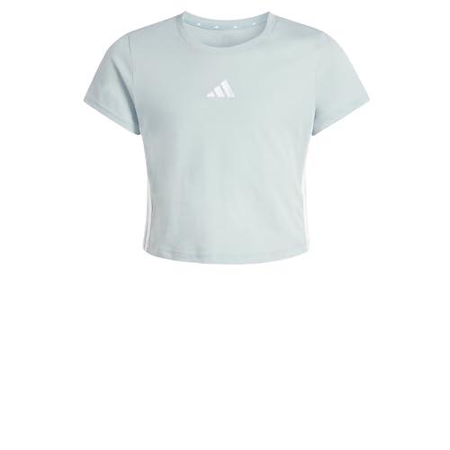 adidas Bambine e Ragazze Essentials Logo T-Shirt, Wonder Sage/White, 9-10 Years
