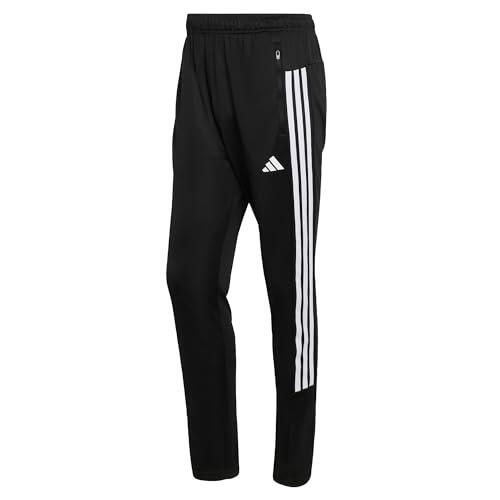 adidas Uomo Workout Essentials All-Set 3-Stripes Knit Pant, Black/White, M
