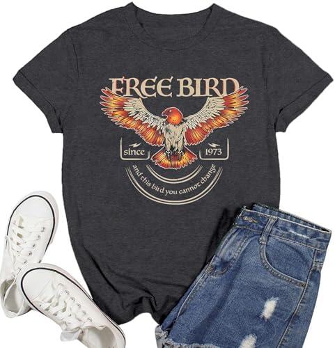 Free Bird Eagle Since 1973 - Camiseta Estampada para Mujer, Negro -, XXL