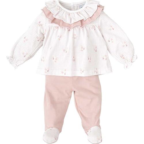 BABIDU Conjunto Niña con Camiseta de Manga Larga con Volante y Polaina Estampada, Verde, 3 Meses Unisex bebé
