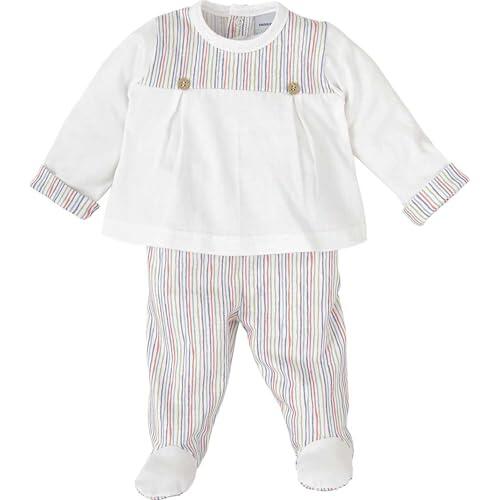 BABIDU Conjunto Niño Primavera-Verano con Camiseta de Manga Larga y Polaina a Rayas, Único, 3 Meses Unisex bebé