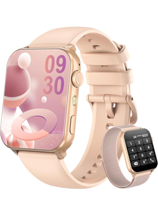 Blackview Reloj Inteligente Mujer - Llamadas Bluetooth y Notificación Mensajes, 1,91" Smartwatch Mujer con Linterna LED, SpO2, Pulsómetro, Sueño, Podómetro, Pulsera Actividad con 100 Modos Deportivos