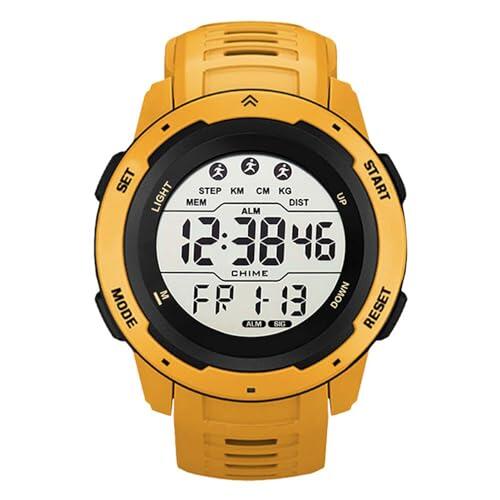 lvifloae Relojes Deportivos Digitales para Hombre, obsequio Luminoso Multifuncional Deportivo Running para Exteriores (Amarillo)
