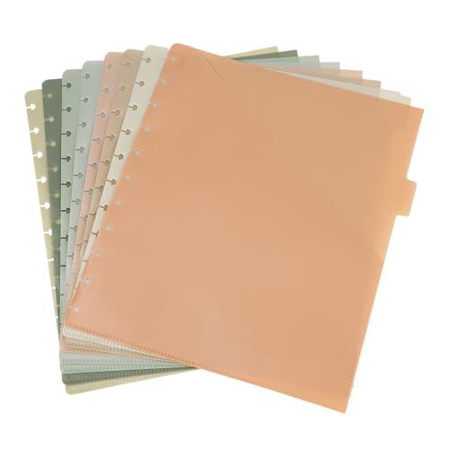 Gosknor 8 uds Divisori per Quaderni con Bolsillos, Tamaño Carta Separadores de Índice de Plástico Multicolor Insertos de Disco para Planificador para Oficina y Escuela Organización, 23,5 x 28,3cm