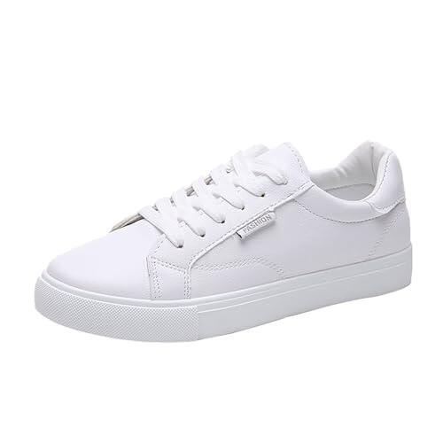 Tenis de caña baja para mujer, cómodos, transpirables, ligeros, antideslizantes, deportivos, informales, de negocios, de vestir, White, 37.5 EU