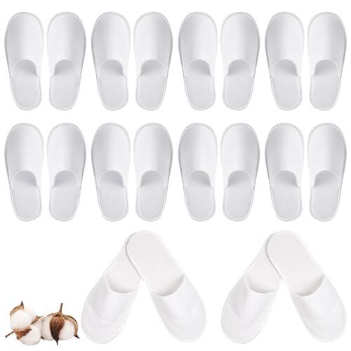 10 Pares de Pantuflas Desechables de Huésped - Zapatillas Blancas para Hotel, Spa, Viaje, Hogar, Baño y Boda - para Hombre y Mujer