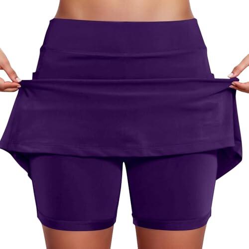 Sonnena Mujers Falda Deportiva con Pantalones Cortos Interiores Transpirable 2 en 1 Faldas con Bolsillo para Tenis Golf Correr Gimnasio Faldas de Tenis para Mujer Elegante Pantalones Cortos