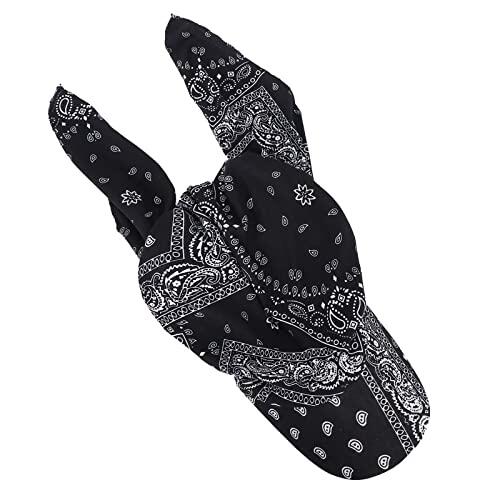 Generisch Gorra Snapback Hombres Mujeres Sombrero Moda Hijab Cap Floral Stretch Multicolor Musulmán Hijab Cap Sombrero Bicicleta Gorra Hombre Retro, Negro , Talla única