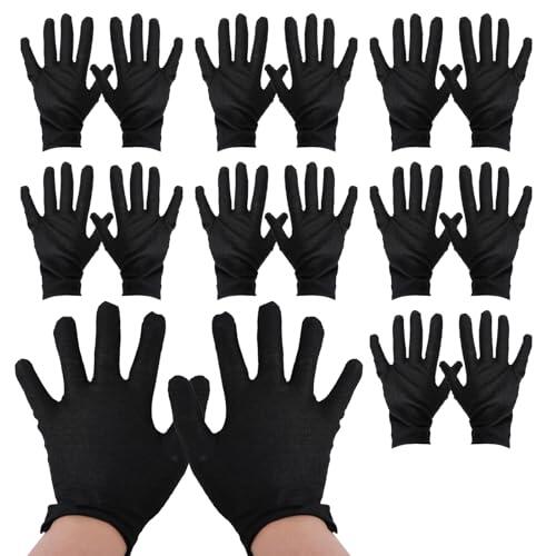 11 Pares 11 x 20 cm Guantes Negros Algodon para Mujeres, Guantes Trabajo Seguridad para Mujeres Dermatitis, Desfile, Manos Secas, Antiestáticos, Hidratantes, Inspección de Joyas ,Protección Solar UV