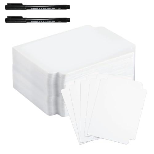 Separadores de Tarjetas, 100 Piezas Separadores de Tarjetas Esmeriladas, 95 x 70 mm Separadores Tarjetas, Separadores de Página, Tarjeta De Pp, para Tarjetas de Juegos de Oficina, Blanco