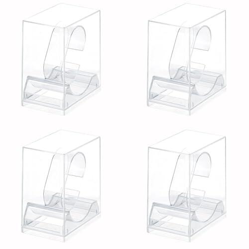 Lansls 4 Soportes Para Relojes de Acrílico, Soporte Transparente y Exposición, Pulsera, Acrílico para Uso Comercial y Privado