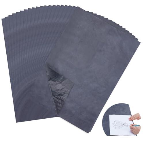 NBEADS 20 hoja de Papel de Transferencia de Grafito, Papel de Calco de Carbono de 45.5x62cm para Dibujar Patrones de Costura, Negro