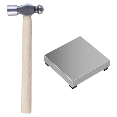 Yunque de acero multifuncional, martillo de metal para hacer joyas, bloque de cuero, herramientas para manualidades