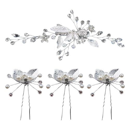 RELKLYU 1 Hojas De Horquilla Y 3 Horquillas, Elees Accesorios para El Cabello De DREN Ser, Decoraciones De Peinado, Accesorios De Vestir.