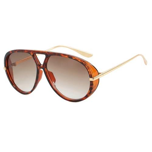 FVCTGHZ Gafas de sol de lujo de diseñador de marca for mujer, gafas de sol sexis vintage de gran tamaño, gafas de sol negras de moda for mujer(BeanTea)