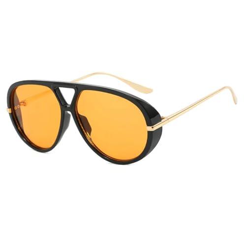 FVCTGHZ Gafas de sol de lujo de diseñador de marca for mujer, gafas de sol sexis vintage de gran tamaño, gafas de sol negras de moda for mujer(BlackOrange)