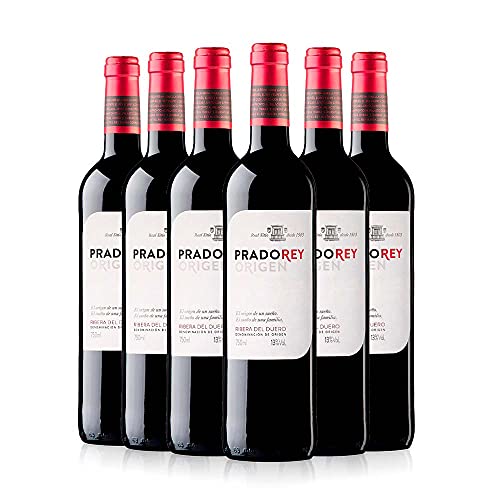 Pradorey ORIGEN Vino Tinto Roble Variedad Tempranillo, D.O. Ribera del Duero, Vino Gastronómico, 0,75 L Pack 6 Botellas (2024)