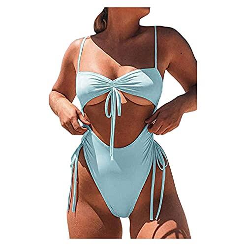 Generisch Popular traje de baño de las mujeres traje de baño acolchado traje de baño para el estilo comodidad en el agua, azul celeste, S