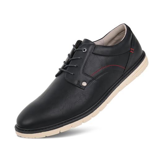 Hawkwell Zapatos Oxford Casuales de Tallas Grandes para Hombre, Zapatillas de Vestir Cómodas y de Negocios Tallas EU 45 46 47 48 49 50 51 52, PU Negro, EU52