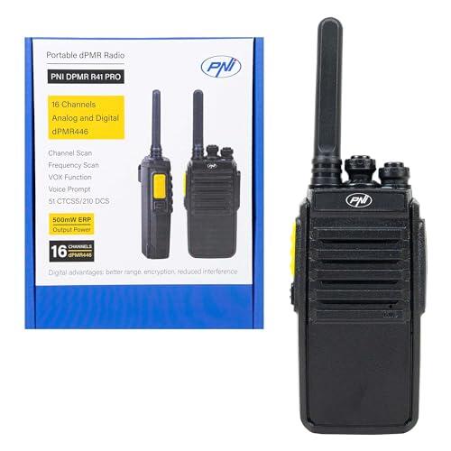Estación de Radio portátil PNI DPMR R41 Pro 0.5W, 16CH, VOX, programable, 1500mAh, Auriculares con micrófono incluidos