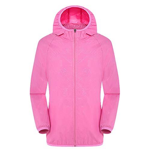 Generisch Chaqueta ligera para hombre, chaqueta de entretiempo, manga larga, verano, chaqueta bomber, chaqueta deportiva para exteriores, Rosa., XL