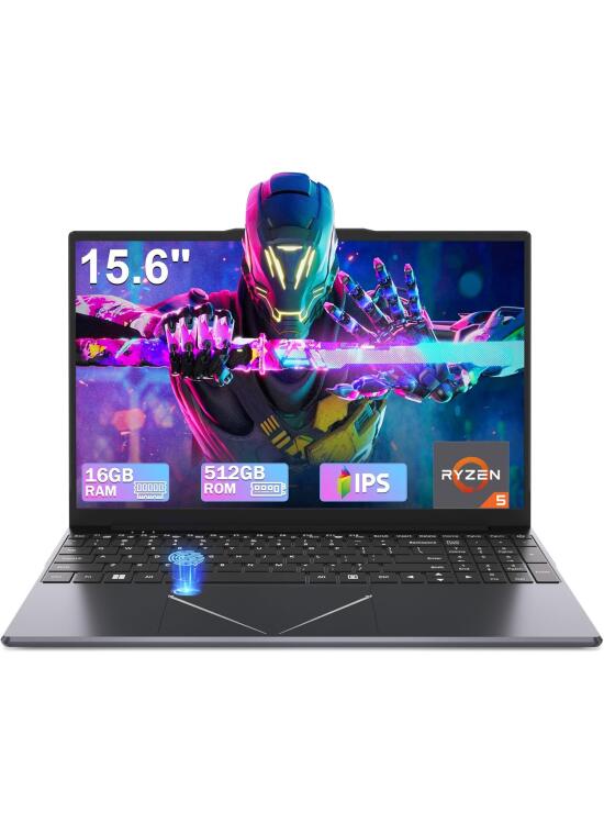 DREAMFYRE Ordenador Portátil AMD Ryzen 5 3500U Computadora Portátil 16GB DDR4 512GB SSD, Laptop PC Gráfico Integrado AMD Laptop PC con Soporte Touch ID 2.4/5G WiFi Bluetooth USB 3.0 * 2, Mini HDMI*1