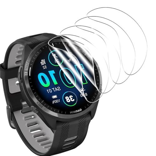 Yieehhow Protector Pantalla para Garmin Forerunner 965, [4 Piezas] HD Película TPU Suave, Anti-Arañazos, Cobertura Completa Película Protectora Flexible para Garmin Forerunner 965