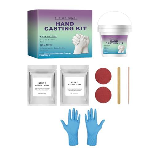 Genérico Kit Para Hacer Moldes De Manos | Kit Para Esculturas En Yeso De Parejas Con Guantes Incluidos - Set Manualidades Con Guantes, Molde Recuerdo Para Mujeres, Mamá y Regalo Día De La Madre