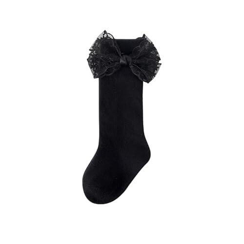 XIXIMAON Calcetines altos hasta la rodilla para bebé niña, sin costuras, con lazo, para otoño, verano, algodón, calcetines de vestir para recién nacidos, calcetines de Navidad para niñas de 0 a 5 años