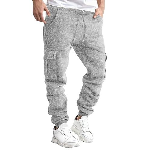 Genérico Pantalones Vaqueros Casual Hombre - Pantalones De Trabajo De OtoñO E Invierno para Hombre Pantalones De Cintura EláStica con Cordones Y MúLtiples Bolsillos De Color SóLido Pantalon Cagaos
