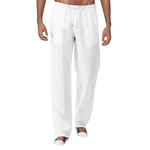 Genérico PantalóN Chandal Hombre Algodon - Lino Verano Y Pantalones Y Pantalones De Hombre De AlgodóN De para Hombres Pantalones Hombre Cuero