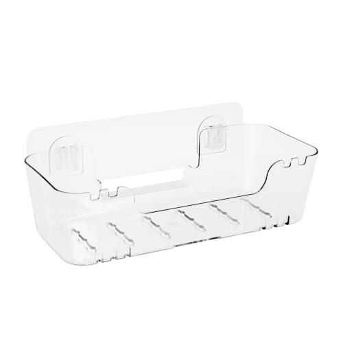 JJoexyfit Organizador de almacenamiento de juguetes de baño, soporte transparente para juguetes de baño con agujeros de drenaje, almacenamiento de juguetes de bañera de plástico duradero para baño
